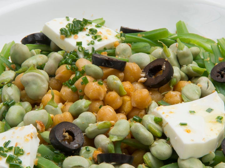 Ensalada de garbanzos y judías verdes