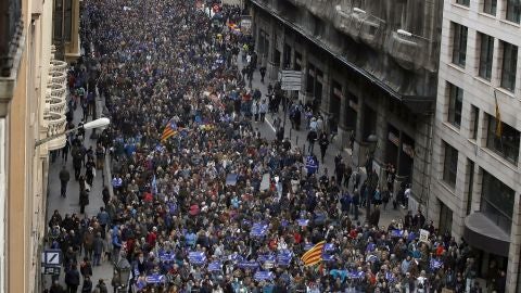 Manifestación a favor de los refugiados en Barcelona