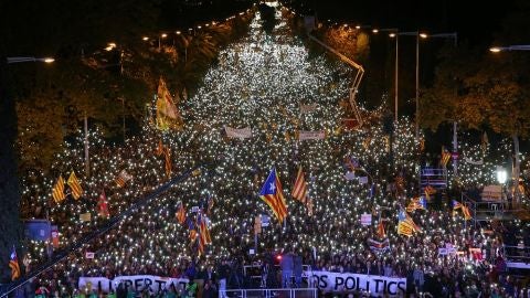 Manifestación en Barcelona por la libertad de los presos