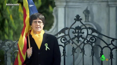 (27-02-18) La esperada imitación de Joaquín Reyes a Carles Puigdemont, "el Gandhi con pelazo": "No es un exilio, sino un Interrail"