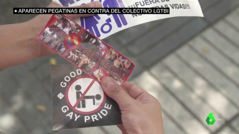 Aparecen pegatinas homófobas en Madrid en plena semana del Orgullo LGTBI