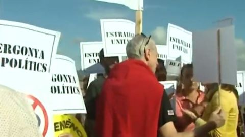 Protesta en Lledoners por la falta de unidad de los independentistas