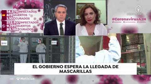 María Jesús Montero: “El Ministerio de Sanidad espera recibir una carga importante de productos sanitarios entre el jueves y el viernes"