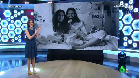 (17-01-22) Cristina Gallego hace realidad la "rueda de prensa en pijama" de Casado y Garamendi al estilo John Lennon y Yoko Ono