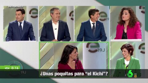 (14-06-22) Risas y cara de incredulidad: la reacción de los candidatos andaluces ante la surrealistas palabras de Macarena Olona sobre las torrijas