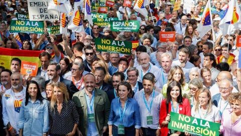 (18-09-22) Más de 2.000 personas se manifiestan en Barcelona para exigir la enseñanza en castellano en las aulas