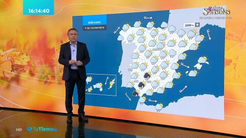 (08-11-22) Precipitaciones que pueden ser localmente fuertes y persistentes en zonas de Andalucía occidental