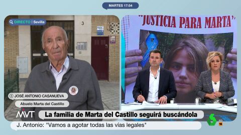 (08-11-22) El abuelo de Marta del Castillo afirma que seguirá buscándola: "Mi señora se fue sin saber dónde estaba su nieta"