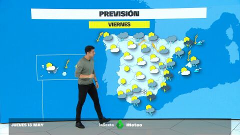 (18-05-23) Chubascos y tormentas localmente fuertes en la zona de Levante, Andalucía oriental y norte de Mallorca.