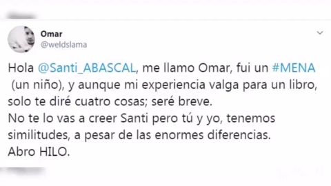 El hilo viral de un 'mena' a Santiago Abascal: "No te lo vas a creer, tú y yo tenemos similitudes"