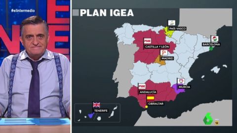 (13-11-19) Así quedaría España con 'el plan de Igea': Vox cediendo Murcia a Podemos y Gibraltar, español