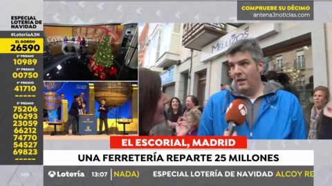 Una ferretería de El Escorial reparte 25 millones de euros en la Lotería de Navidad 2019