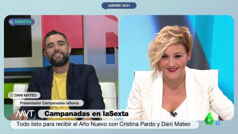 (30-12-21) El 'aviso' de Dani Mateo a Cristina Pardo antes de dar las Campanadas juntos: "Puede pasar cualquier cosa, no te quiero asustar"