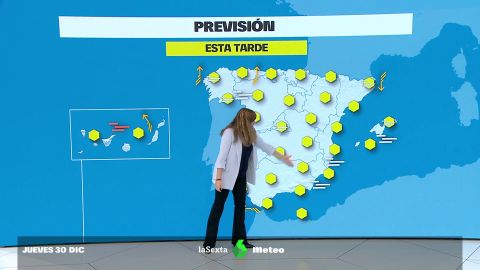 (30-12-21) Nieblas localmente persistentes en las cuencas del Duero y del Ebro. Temperaturas diurnas con valores superiores a los normales.