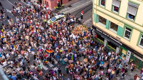 Manifestación espontánea del Orgullo LGTBIQ+ en Oslo