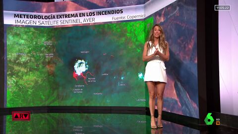 (14-07-22) La imagen del incendio de Cáceres desde el espacio: un satélite capta el fuego y la enorme nube en Las Hurdes