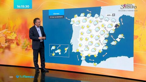 (24-11-22) Vientos fuertes o con intervalos de fuerte en el Cantábrico, Ampurdán, Baleares y bajo Ebro