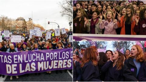 (08-03-23) Dos marchas feministas y una triple división: PSOE y Podemos separan sus cabeceras en la manifestación oficial del 8M