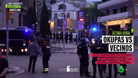 (11-05-23) Gran control policial por las dos manifestaciones de okupas y antiokupas en Barcelona tras los altercados en el barrio de Bonanova