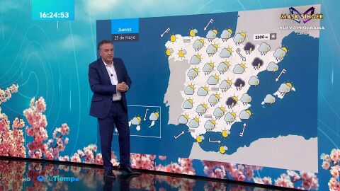 (24-05-23) Chubascos y tormentas localmente fuertes en el tercio este peninsular y Baleares